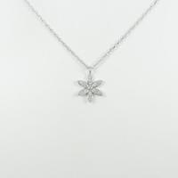 K18WG フラワー ダイヤモンドネックレス20％引き