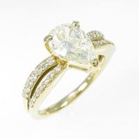 【リメイク】K18YG ダイヤモンドリング 1．647ct・L・SI2・ペアシェイプ30％引き