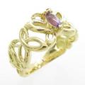 K18YG バタフライ アメジストリング