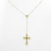 K18YG クロス ダイヤモンドネックレス