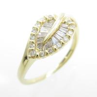 K18YG リーフ ダイヤモンドリング