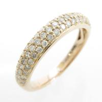 K18PG パヴェ ハーフエタニティ ダイヤモンドリング