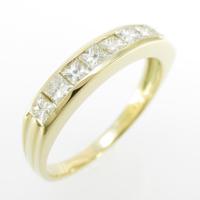 K18YG ハーフエタニティ ダイヤモンドリング