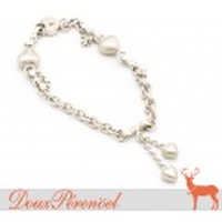 18金ホワイトゴールド ハート デザイン ブレスレット 750WG(K18WG) [レディース]