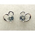 3月の誕生石アクアマリンK18WG(ホワイトゴールド)ピアス [y060118]