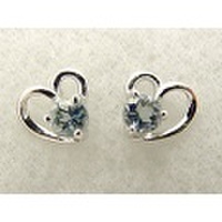 3月の誕生石アクアマリンK18WG(ホワイトゴールド)ピアス [y060118]