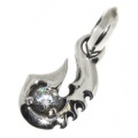 BWL(ビルウォールレザー)　フィッシュフックチャームwクリアストーン　Fish Hook Charm　C335