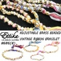 Ettika/エティカ【Adjustable BrassBeaded Vintage Ribbon Bracelet】【b】B686 ヴィンテージリボン ブレスレット スタッズ
