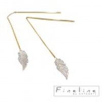 FineLine ドイツ発　シルバー925　羽（フェザー）　スイング　チェーンピアス