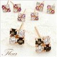 Fleur-フルール-選べるピンクゴールドスクエアピアス