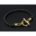 GARDEL（ガーデル）　Weaving Skull Bracelet Gold & Black（ウィービングスカルブレスレット ゴールド&ブラック）