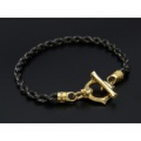 GARDEL（ガーデル）　Weaving Skull Bracelet Gold & Black（ウィービングスカルブレスレット ゴールド&ブラック）