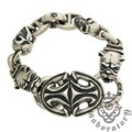 Gaboratory（ガボラトリー）　Sculpted oval w/2skulls+h.w.o&anchor links, all smooth with 2bulldogs