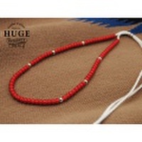 HUGEホワイトハーツxシルバーカスタム ビーズ ネックレス