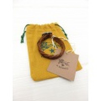 IL BISONTE イルビゾンテ 編み込み レザーブレスレット ブラウン made in italy