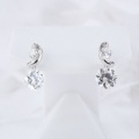 K10WG 10金ホワイトゴールド エレガントなゆれるストーンピアス 彼女 誕生日 ジュエリー アクセサリー ∞ y110143