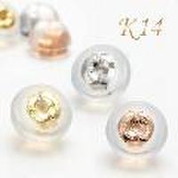 K14ゴールドシリコンダブルピアスキャッチ（ペア）