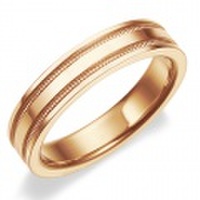 K18RG 　ミルグレイン・ツーロウ　マリッジリング（結婚指輪）4mm (N041OXX178N3*01-K18RG)