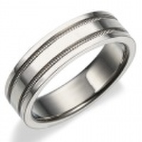 K18WG 　ミルグレイン・ツーロウ　マリッジリング（結婚指輪）5mm (N051OXX191N3*01-K18WG)