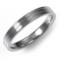 K18WG　スリーロウ・マリッジリング（結婚指輪）3mm (N030W152N1*03-K18WG)