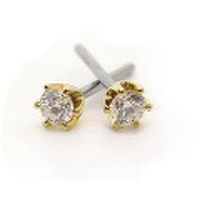 K18＆チタンポスト　ダイヤモンド　ピアス