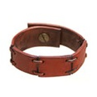 N0034 ： レザーブレスレット 『 sambung 』　ブラウン（女性用）