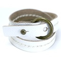 N0140 ： レザーブレスレット 『 putar-ring 』　ホワイト（男性用）