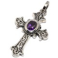 ROYAL ORDER(ロイヤルオーダー) SP-48CZ CARVED CROSS　カーブドクロス　パープルＣＺペンダント