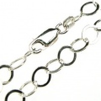 SV925 シルバー925　　フラットラウンドブレスレットチェーン　１８ｃｍ