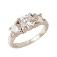 SV925　スリーストーンリング（プラチナコーティング）95-2319