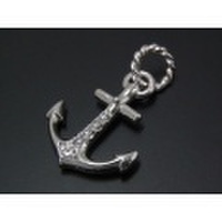 SYMPATHY OF SOUL（シンパシーオブソウル）　Large Anchor Pendant - Silver w/CZ（ラージアンカーペンダント シルバー w/CZ）