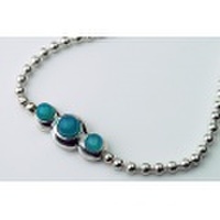 Sea Blue Chalcedony Silver Necklace