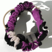 Susan Daniels◆コットンプリント３連シュシュ◆パープルmix