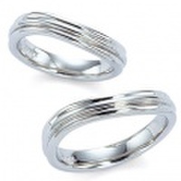 [刻印無料]　ウェーブラインペアリング｜Men’s & Lady’s（セット）　95-2003-2002