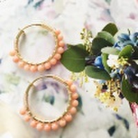 [再販][即納] ピアスみたいに見えるイヤリング ピンクゴールドフープイヤリング