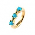 baby’s ring - K18 一連三石 - 12月 ターコイズ