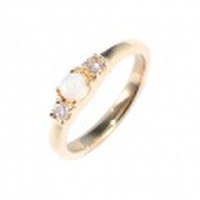 baby’s ring - K18 一連脇メレダイヤ - 10月 オパール