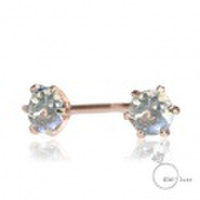 me.luxe 　K10PG ムーンストーン/誕生石1粒石ピアス（ピンクゴールド）95-0724