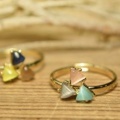 【2018新入荷】サンカクキャッツアイストーン ゴールド リング 指輪(d630)ring0330