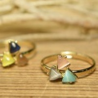 【2018新入荷】サンカクキャッツアイストーン ゴールド リング 指輪(d630)ring0330