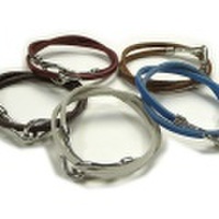 【SamuraiELO7月号WinkUP8月号雑誌掲載】【新着】Cuirs(キュイー）メンズブレスレット　フック式2連レザーブレスレット新作モデル