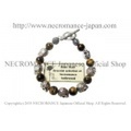 【ネクロマンス NECROMANCE】タイガーアイシルバーローズスカルブレスレット Taiger’s Eye Silver Rose Skull Bracelet 薔薇 骸骨 虎目石