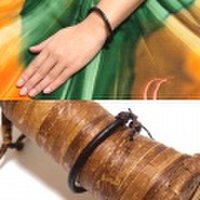 【メール便OK】丸牛レース・レザーブレスレット