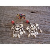 【メール便可】TARATATA　ボリュームたっぷりシルバーのシャンデリアタイプピアス（フランス）