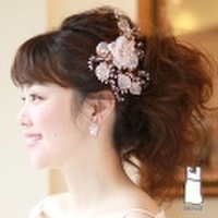 【新着商品】【カクテルドレス】【和装】お花のブライダル髪飾り B-343　★シルバーorピンクゴールドの２色展開★