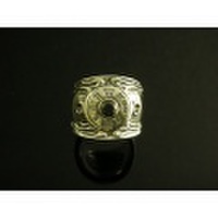 【送料無料/刻印サービス】メンズ　シルバーリング　ブラックキュービックジルコニア　KI-355【K-SMITH】