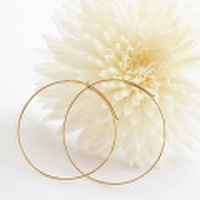 【送料無料】 K18 Duperey Wire hoop pierce/35mm（デュプレ―ワイヤーフープピアス）