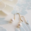 【送料無料】 K18 Little mermaid water pearl hook pierce/4mm (リトルマーメイド淡水パールフックピアス/4mm)