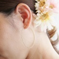 【送料無料】 K18 Shape memory hoop pierce/50mm （シェイプメモリーフープピアス/50mm）