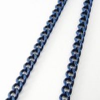 【送料無料】 純チタンネックレスチェーン　キヘイ(喜平)・ブルー　5.9mm幅/45cm C45BB